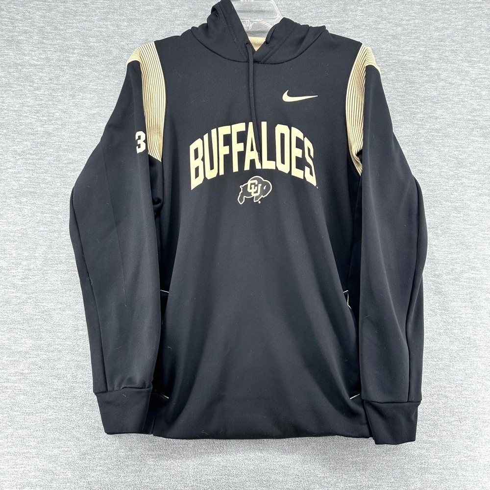 Colorado Buffaloes Nike Hoodie Womens Medium Black Therma-FIT Pullover